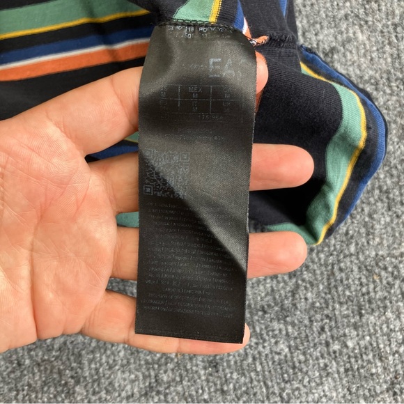 Guess Men’s Multi-Colored Stripe Tee Shirt embroidered size M - Picture 3 of 9